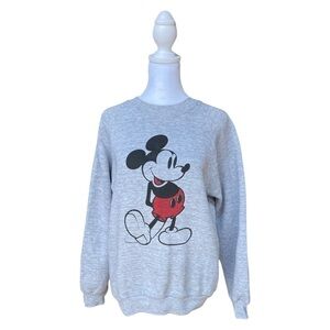 Vintage 1980s Disney Mickey Mouse Sweatshirt | Size Medium | Color Gray